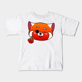 Kawaii red panda character from Turning Red Kids T-Shirt